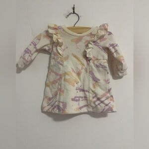 Grayson Mini Newborn Charming Ruffle Sleeve Kids Dress - Cream, Pink, and Purple